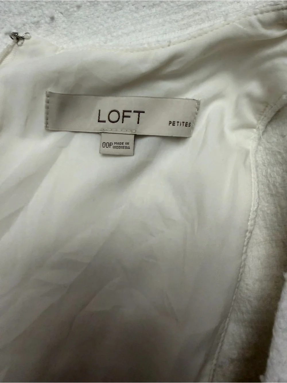 LOFT White V-Neck Sleeveless Mini Dress